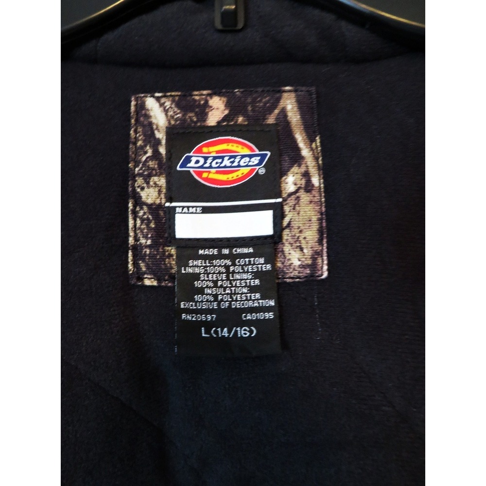 Dickies Boy L 14/16 True Timber Conceal Camo Hooded Insulated Zip Hunting Jacket - Picture 6 of 9